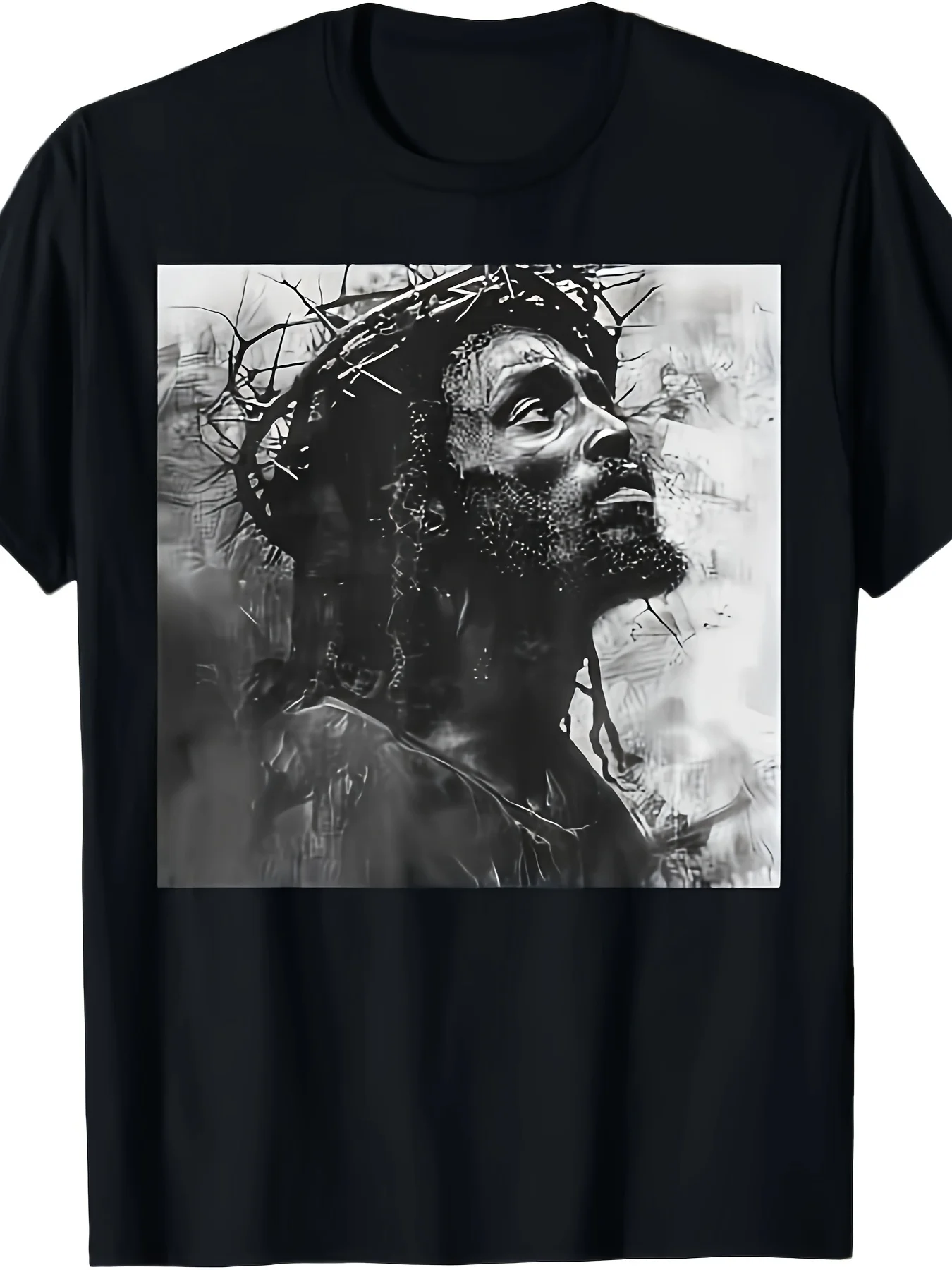 

Black Jesus Christianity Church Christ Jesus T shirt 7 76 oz 100 Cotton T-shirt Fashion T-shirt Round Neck Short Sleeve