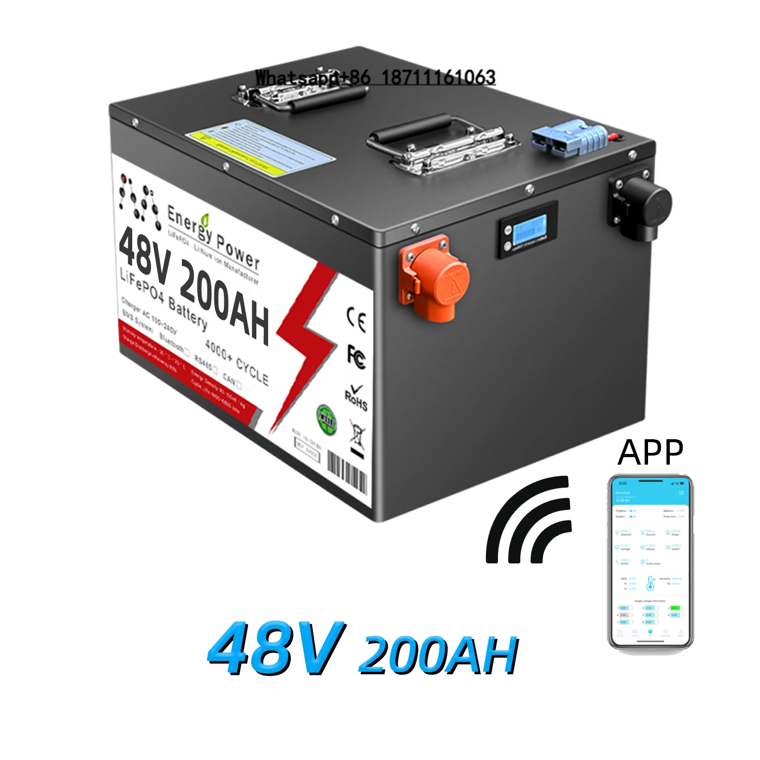 

2026 Pro 48V 200Ah LiFePO4 Battery Pack 10.24kWh Energy Storage System Smart BMS with APP for Whole House Backup in Stock