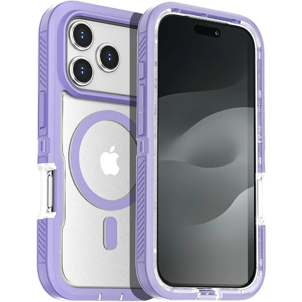 Matte Clear Magnetic OTT Phone Case for IPhone Air 17 16 15 14 Plus 13 Pro Max Anti-Slip Grip & Wireless Charge Protector Cover