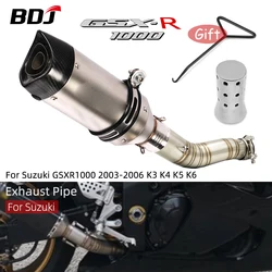 BDJ GSXR 1000 K5 K6 Exhaust Pipe Set Exhaust Muffler Escape Link Pipe Tailpipe Middle Pipe For Suzuki GSXR1000 2003-2006 K3