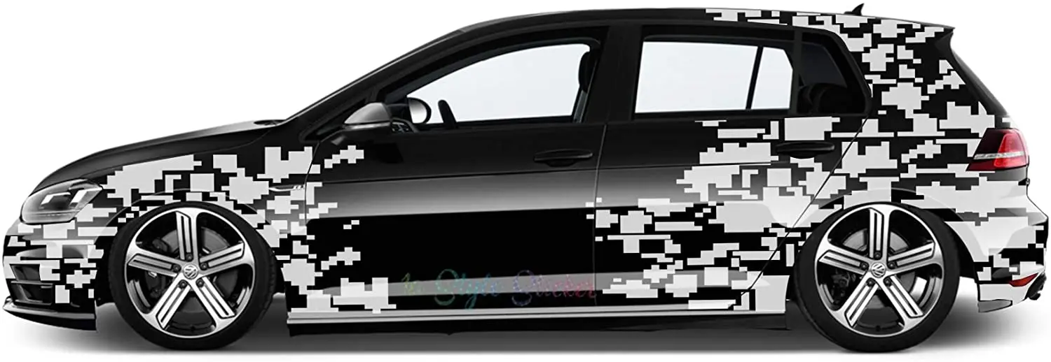 Auto Camouflage Aufkleber Set Cyber PixelAutotattoo Car-Style Sticker Hexa Matrix Style S16