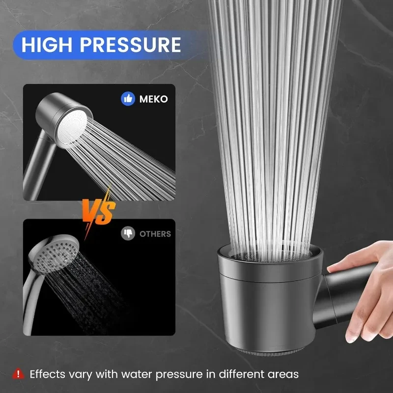 High Pressure Filtered Shower Head ABS 3 Modes Water Saving Spray Handheld Clear Showerheads with With Filter Beads for Bathroom