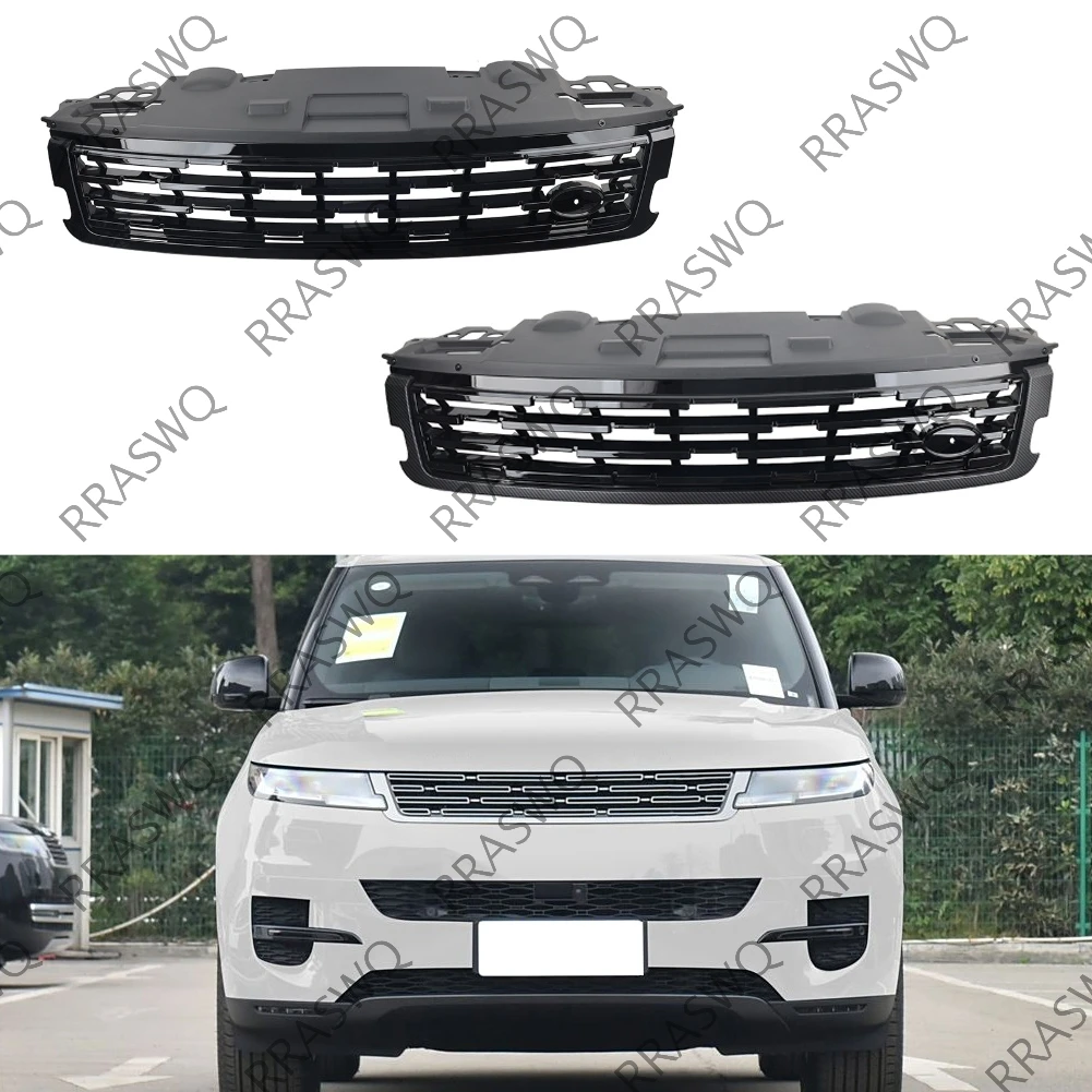 

Car Front Bumper Hood Grille Mesh Protective Grill LR184994 For Land Rover Range Rover Sport 2023-2024 ABS Plastic Glossy Black