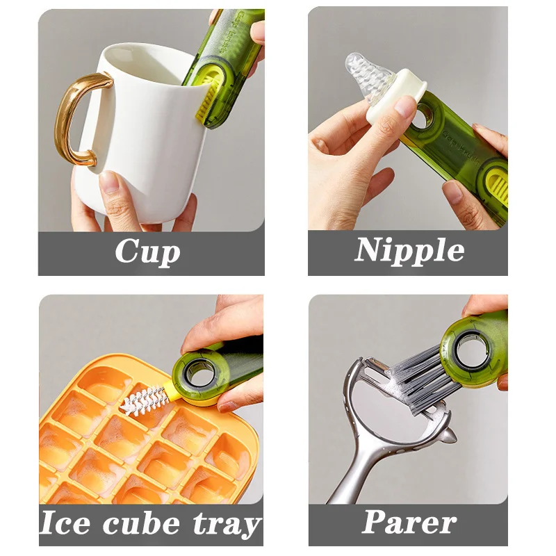 3-in-1 U-shaped Multifunctional Cleaning Brush For Cup Lid, Thermos and Bottle Cap