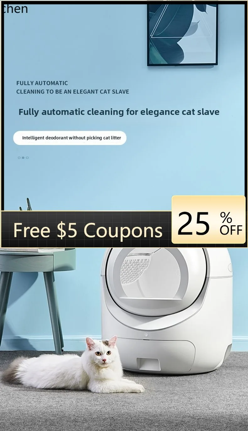 

zz automatic smart cat litter box oversized fully enclosed deodorant cat toilet electric cleaning shovel cat anti-splash