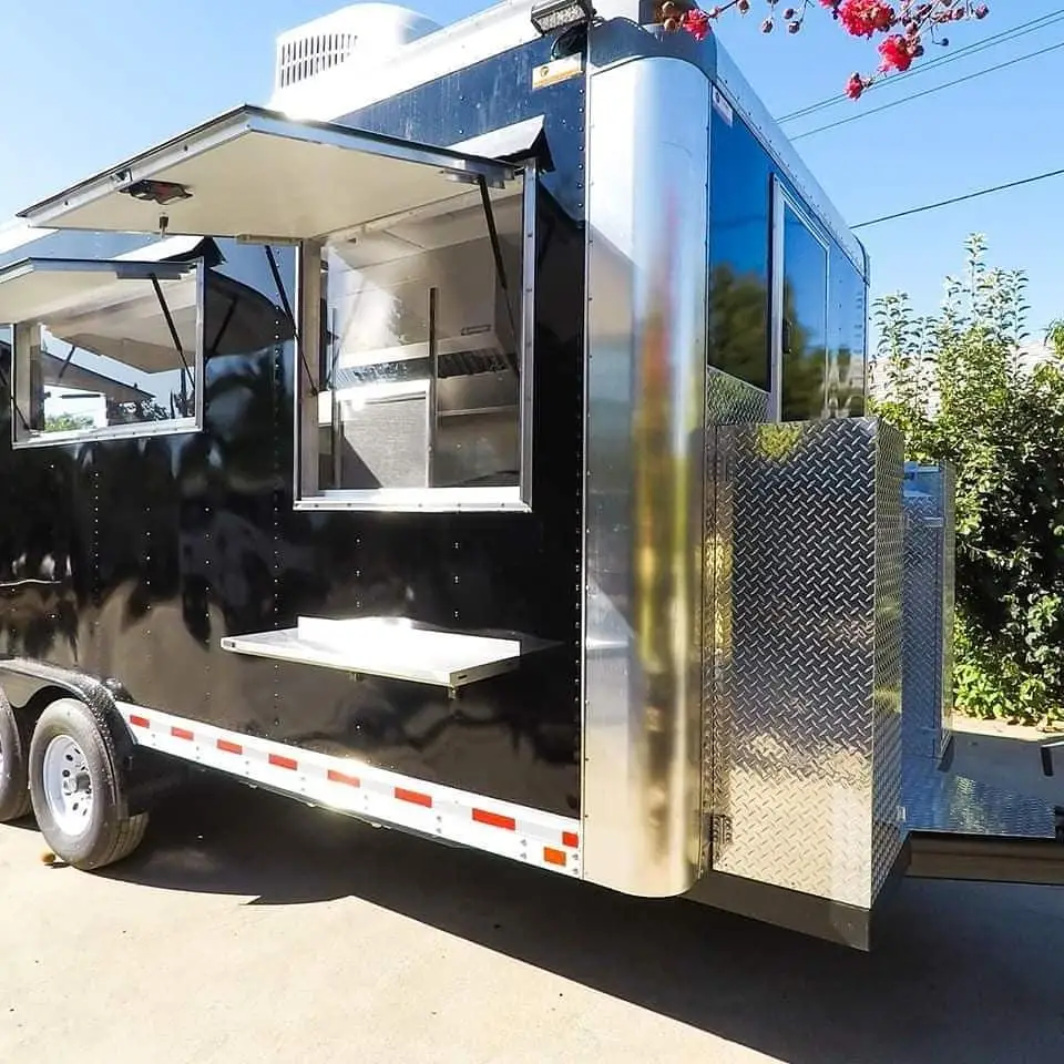 

Outdoor Food Truck Trailer Fully Equipped Custom Food Truck Taco Pizza Hot Dog Fast Food Cart