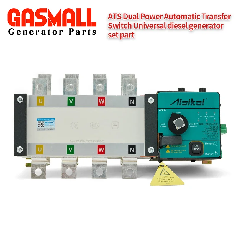 Aisikai ATS 4P 100A-800A  Dual Power Automatic Transfer Switch Diesel Generator Parts Board Circuit Breaker Single Three Phase