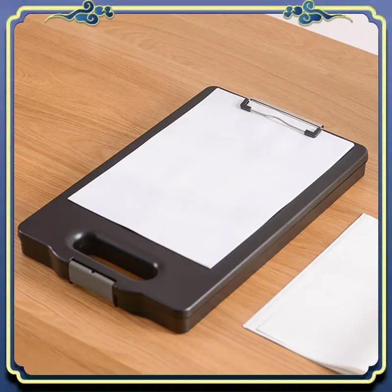 Portable A4 Plastic Storage Clipboard File Box Case Document File Folders Clipboard Portable Clipboard Storage Case