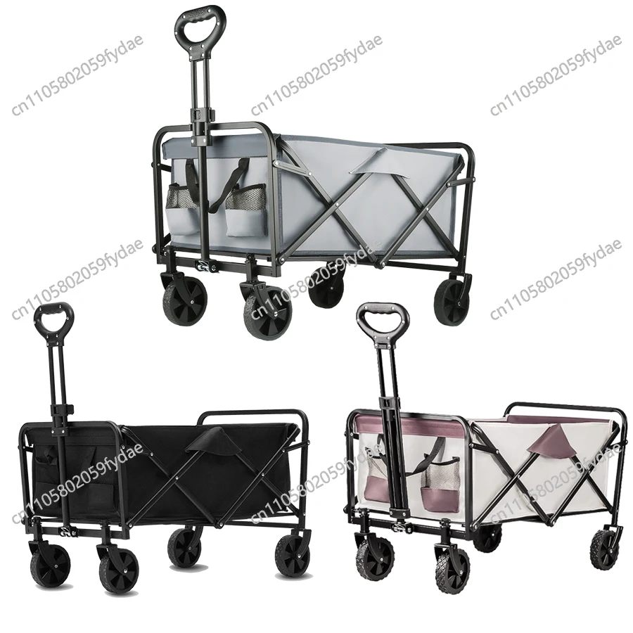 Heavy Duty Large Capacity Folding Wagon Shopping Beach Garden Pull Trolley Collapsible Folding Outdoor Portable Utility Cart