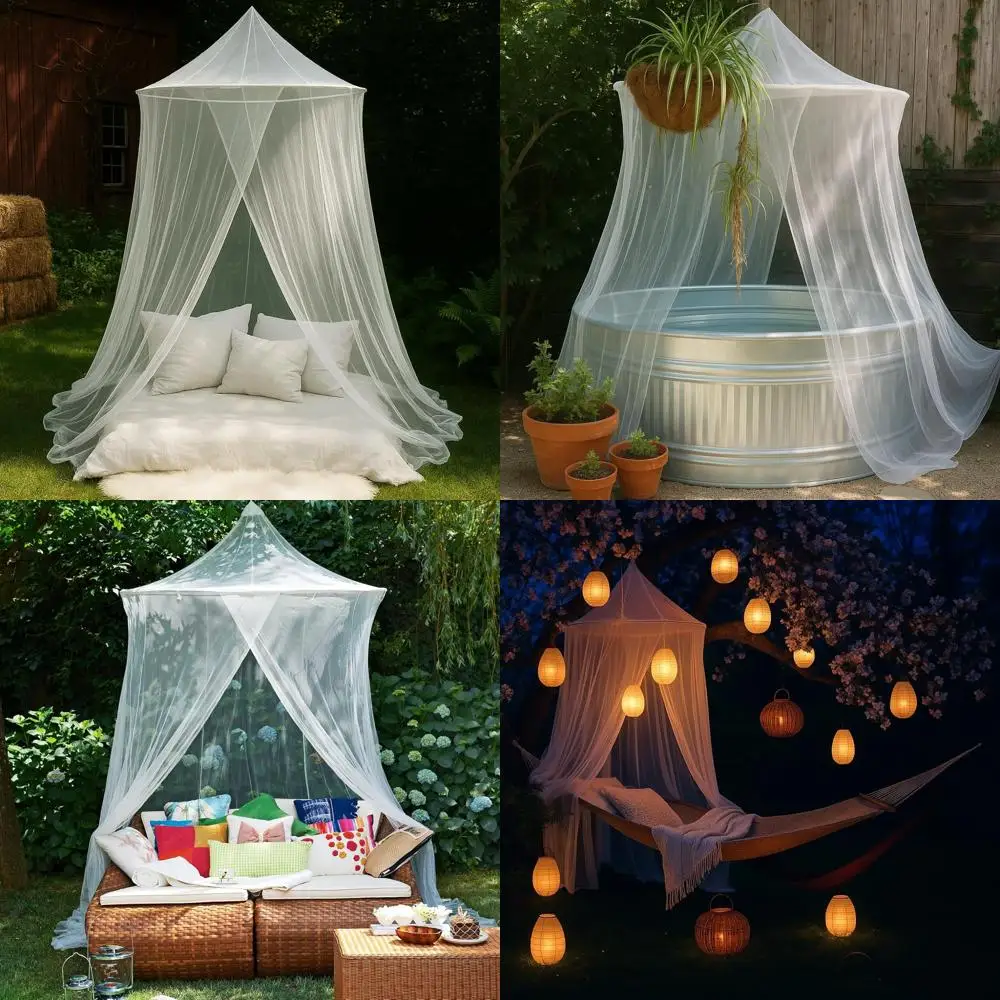 

"Conical Mosquito Net for Bed and Outdoor Spaces - 5FT Diameter Ring Top with Wide Base"