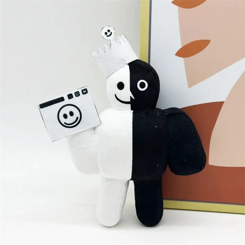 

Black White Clown forsaken Plush Custom Soft Doll Made From Photo Sample Spooky Party Table Centerpiece Decor For Teens Adults