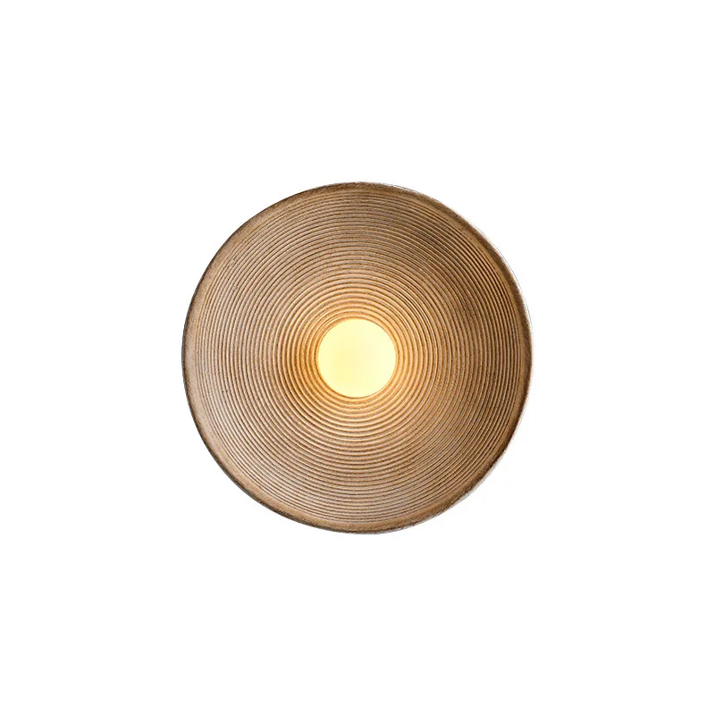 Nordic original round LED wall lamp Modern LED Wooden Wall Lamp Personality wall sconce Bedside Bedroom stair Wall-mounted Light