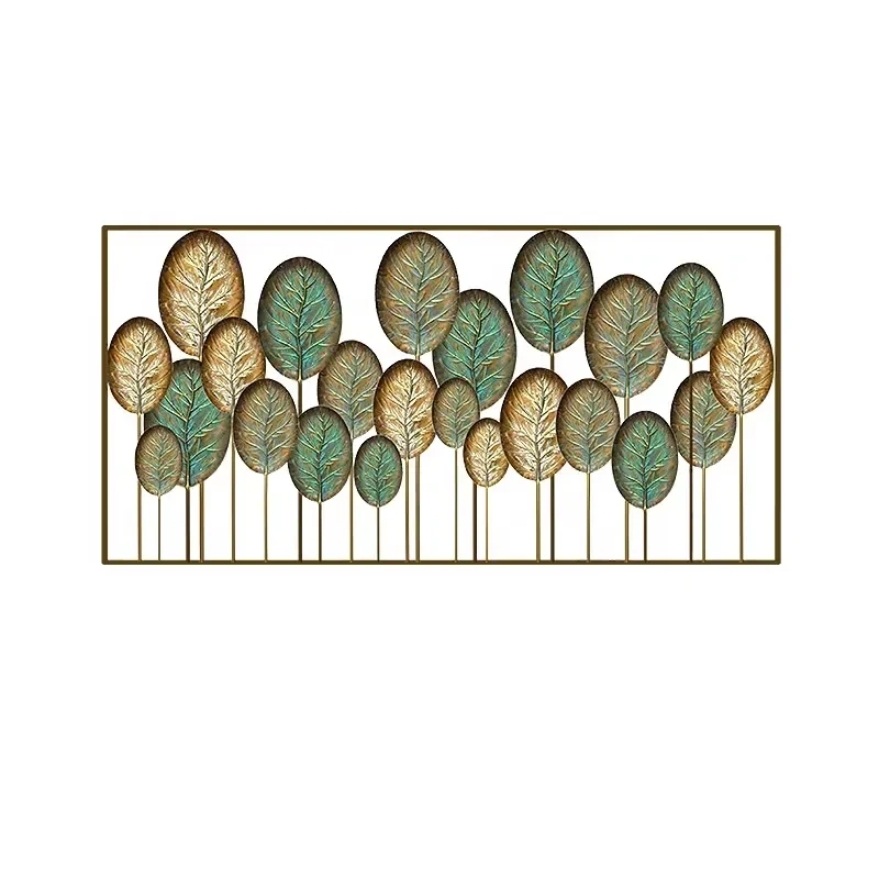 Home Furnishing Masonry Handmade Ironwork Leaf Living Room Wall Decoration Wall Art