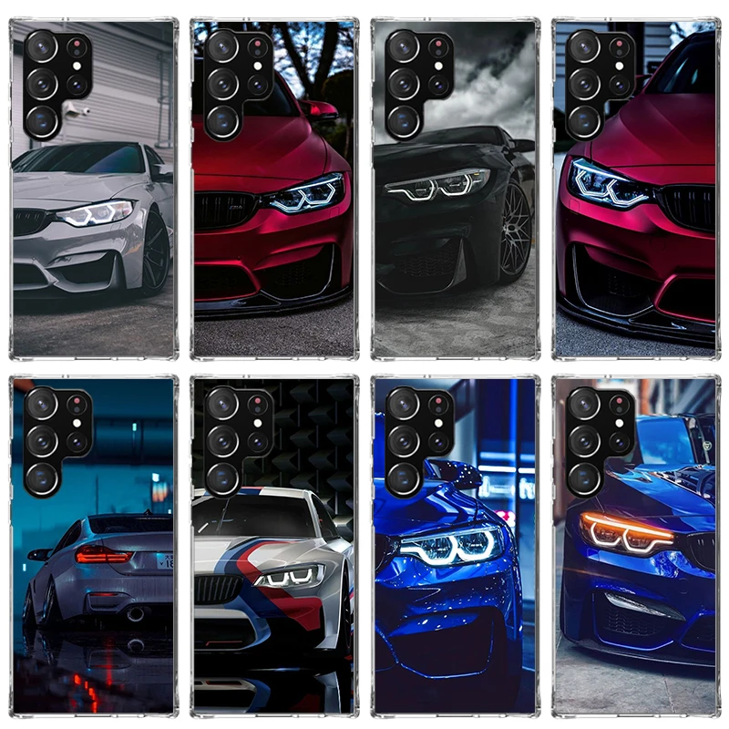 Blue Red Car for B-Bmw Phone Case For Samsung Galaxy S23 S24 Ultra S22 + S21 Plus S20 FE Cover S10E S10 S9 S8 Silicone Print