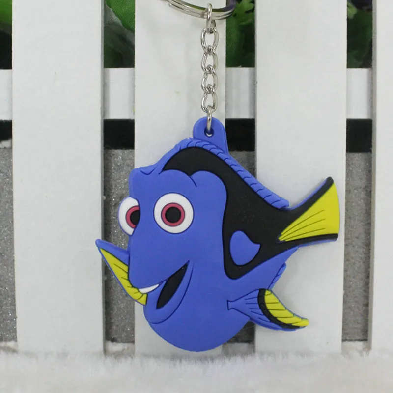 Cartoon Disney Cute Finding Nemo Dory Nemo Keychain Double Sided Keyring Pendant Bag Accessories Keyholder Car Key Chain Toys