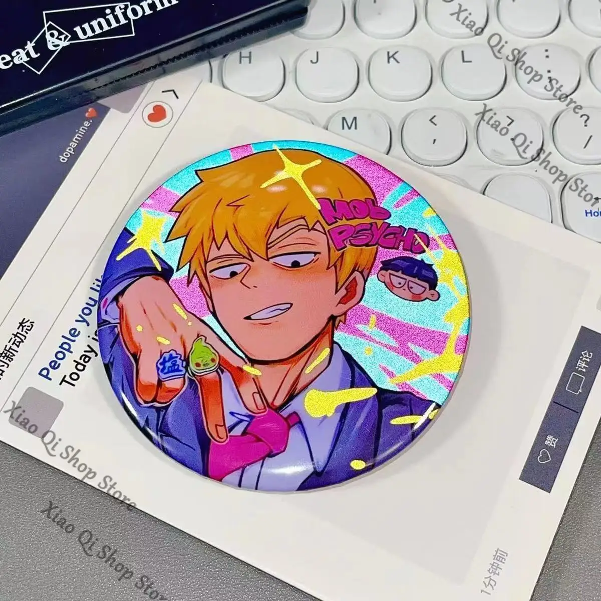 Mobu Saiko Hyaku Mob Psycho 100 アニメ高精細バッジ花沢テルキ霊幻アルタカ二次要素漫画ギフト