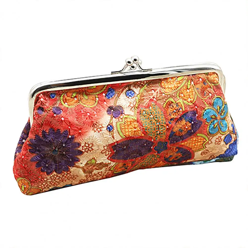 Practical Card Holder  Fine Workmanship Flower Wallet  Embroidery Flower Coin Purse
