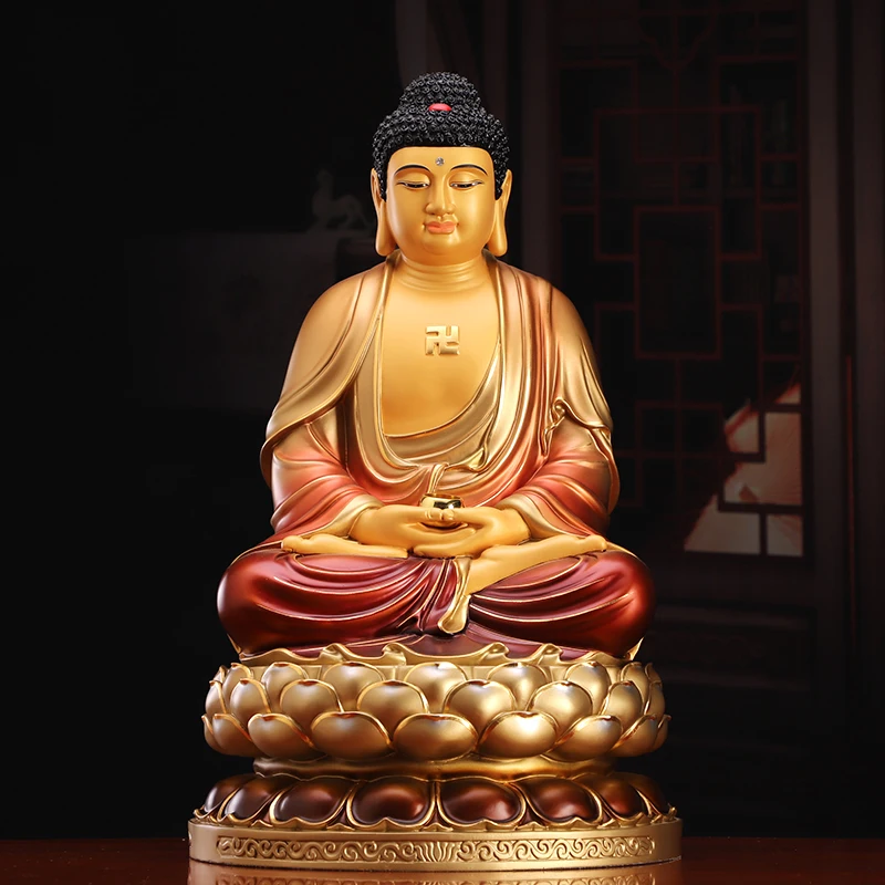 Asia A+ high grade gilding color copper Amitabha Sakyamuni Buddha statue God HOME shrine bless safe good LUCK