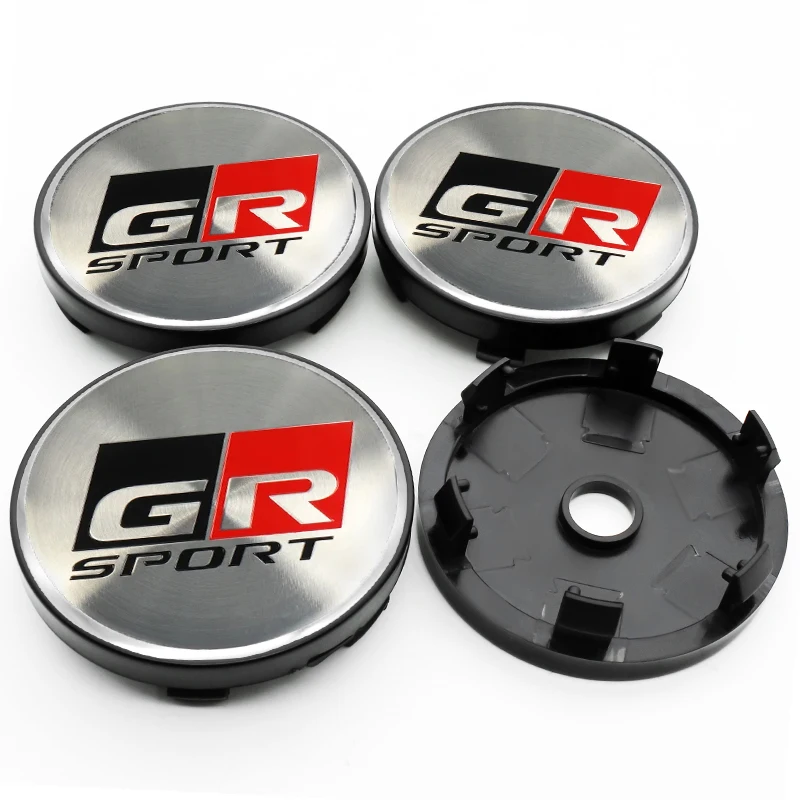 4pcs/set Universal 60mm GR Emblem Car Wheel Center Cap Hub Covers Badge For Camry Innova Fortuner Rav4 Tacoma Yaris Corolla