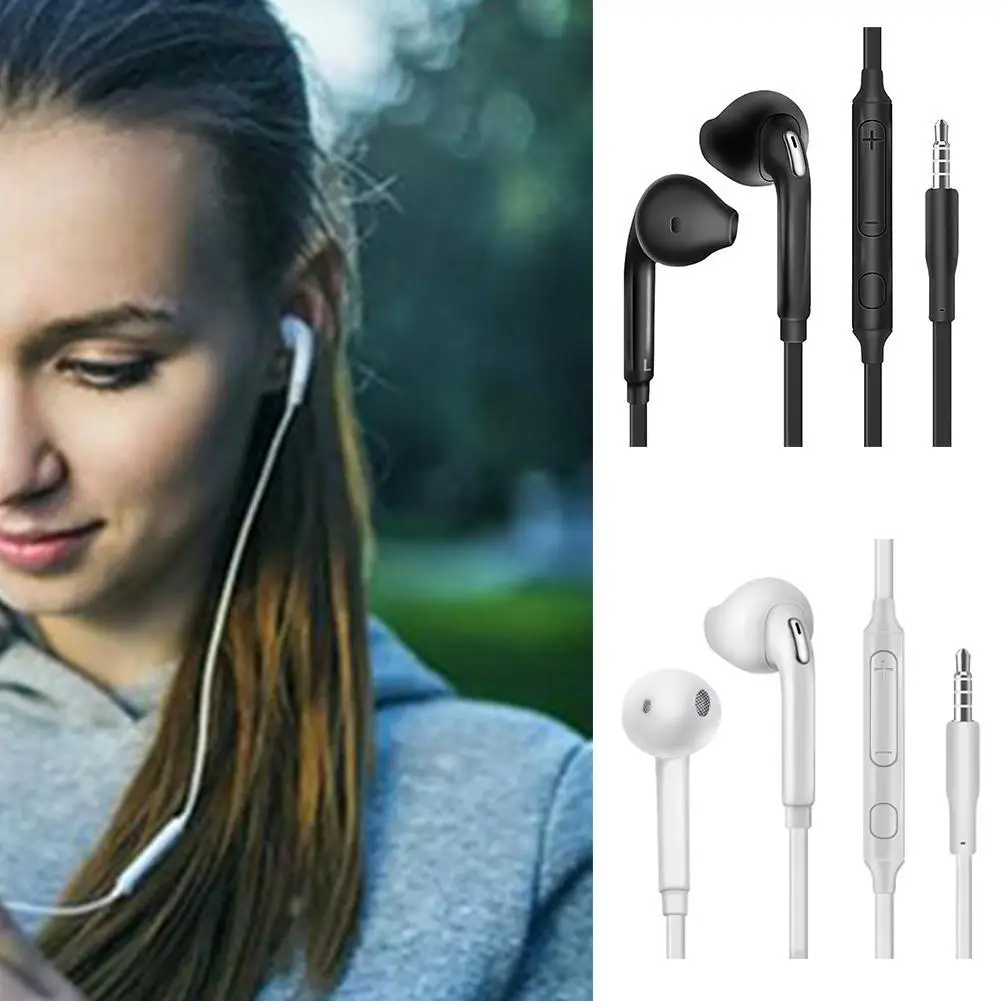 S6 esportes fones de ouvido com microfone, fone de ouvido intra-auricular, com fio, estéreo, preto, fio, para samsung s6/s7, 1 parte