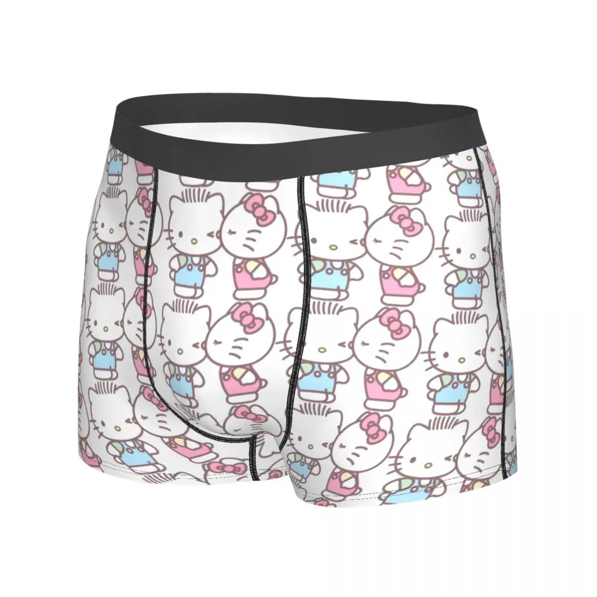 Hello Kitty Cartoon Bella biancheria intima maschile Mutandine Stampa Boxer elastici Pantaloncini di qualità Slip Taglie forti