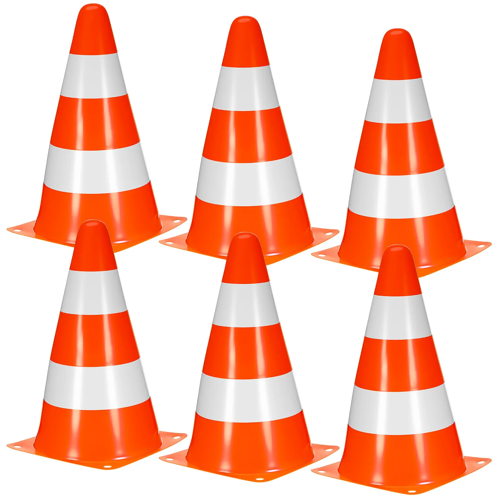 6pcs Traffic Plastic Training Road Cones Roadblocks Portable Warning Cones Obstacle Props For Football Skating Training