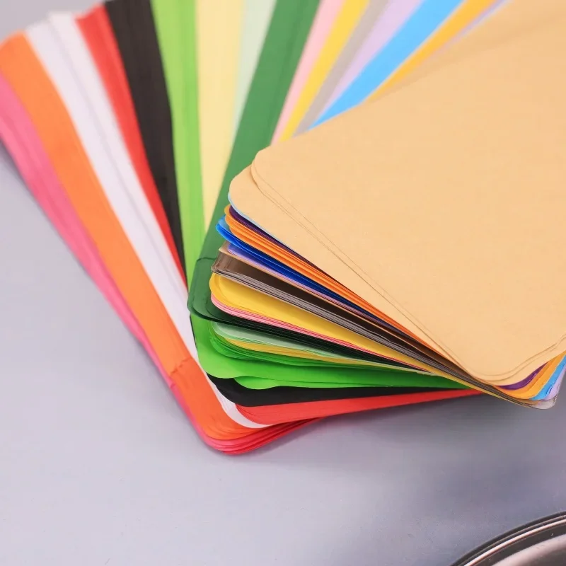 10pcs 9x17cm Money Blank Paper Envelopes Self-adhestive Gift Card Packaging Envelop Yellow Red Blue Green Color