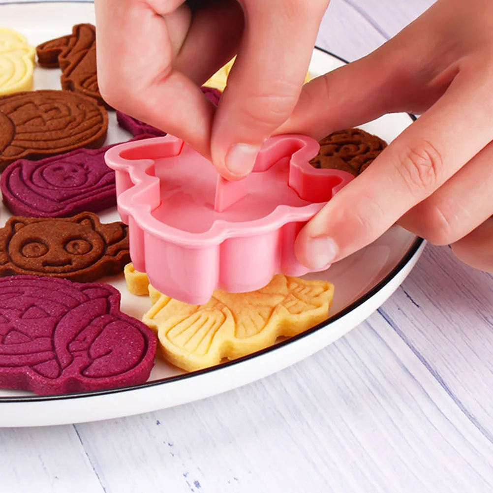 

6pcs Halloween Cookie Molds Pp Material Pumpkin Ghost Bat Diy Baking Molds Set For Sugar Cookies Candy Practical Kitchen
