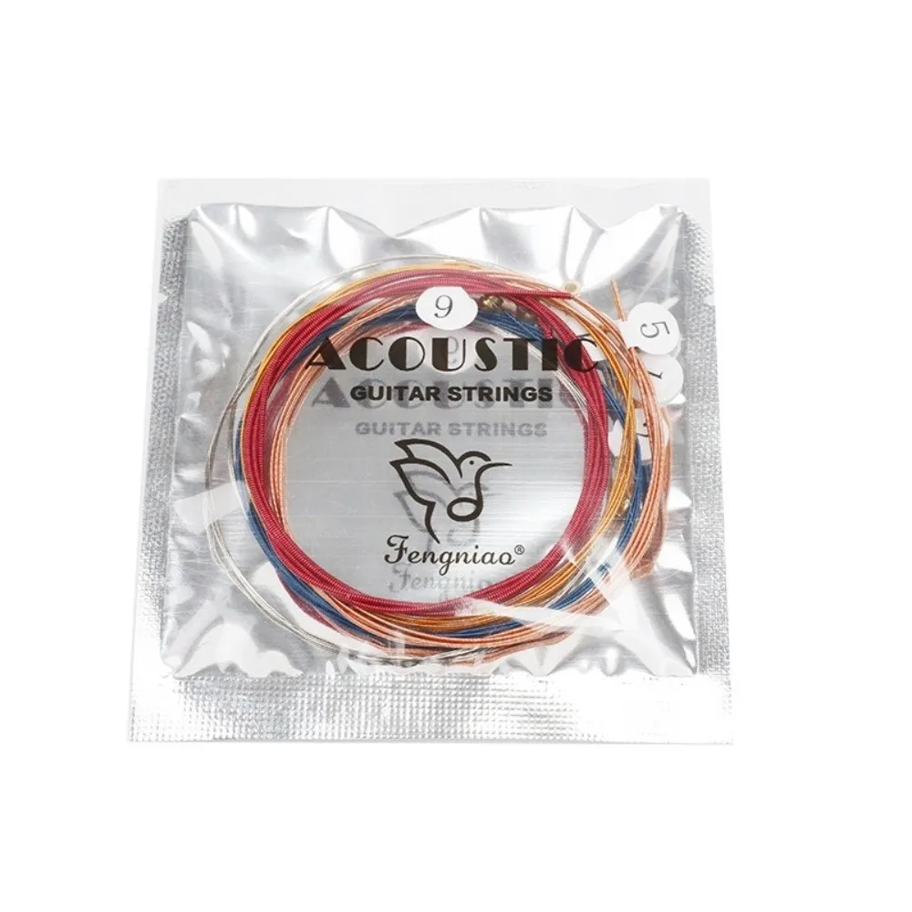 6 sztuk/zestaw Tęczowe struny do gitary akustycznej Struny do gitary Części do gitary Elektryczna gitara Pasek na ramię Kolorowy uniwersalny