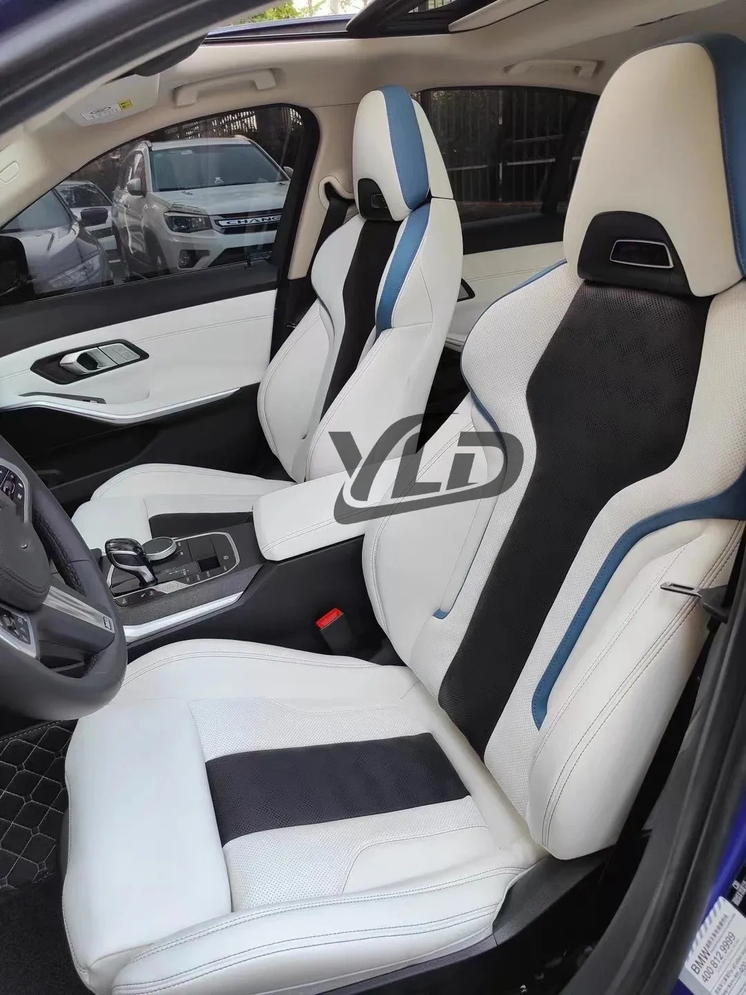 YLD Custom Fit Car Interior Seat Kits Covers For Full Set 5 Seaters Top Quality Leather For Bmw 7 5 3 1 Series X5 X3 Front Rear