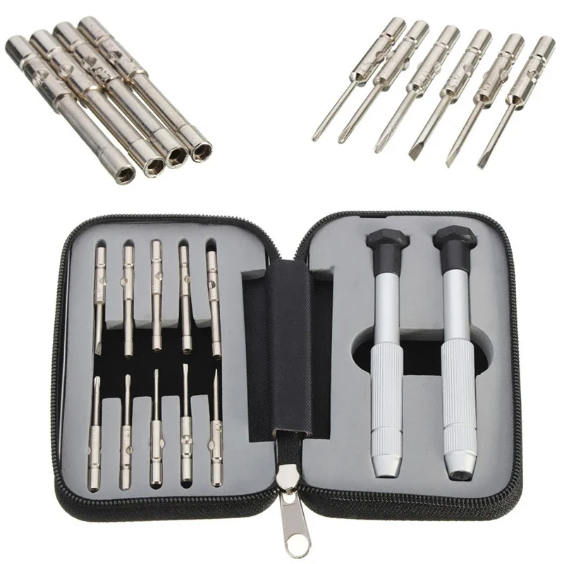 Nova 10pcs Glasses Precision Screwdriver Kit Optical Watch Jewelry Glasses Multifunction Repairing Tool Sets with Zipper Box