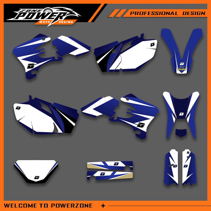 

POWERZONE Motocross Team Graphics Background Sticker Decal Kits For YAMAHA 2003 2004 2005 2006 WRF250 450 Customized Number 02
