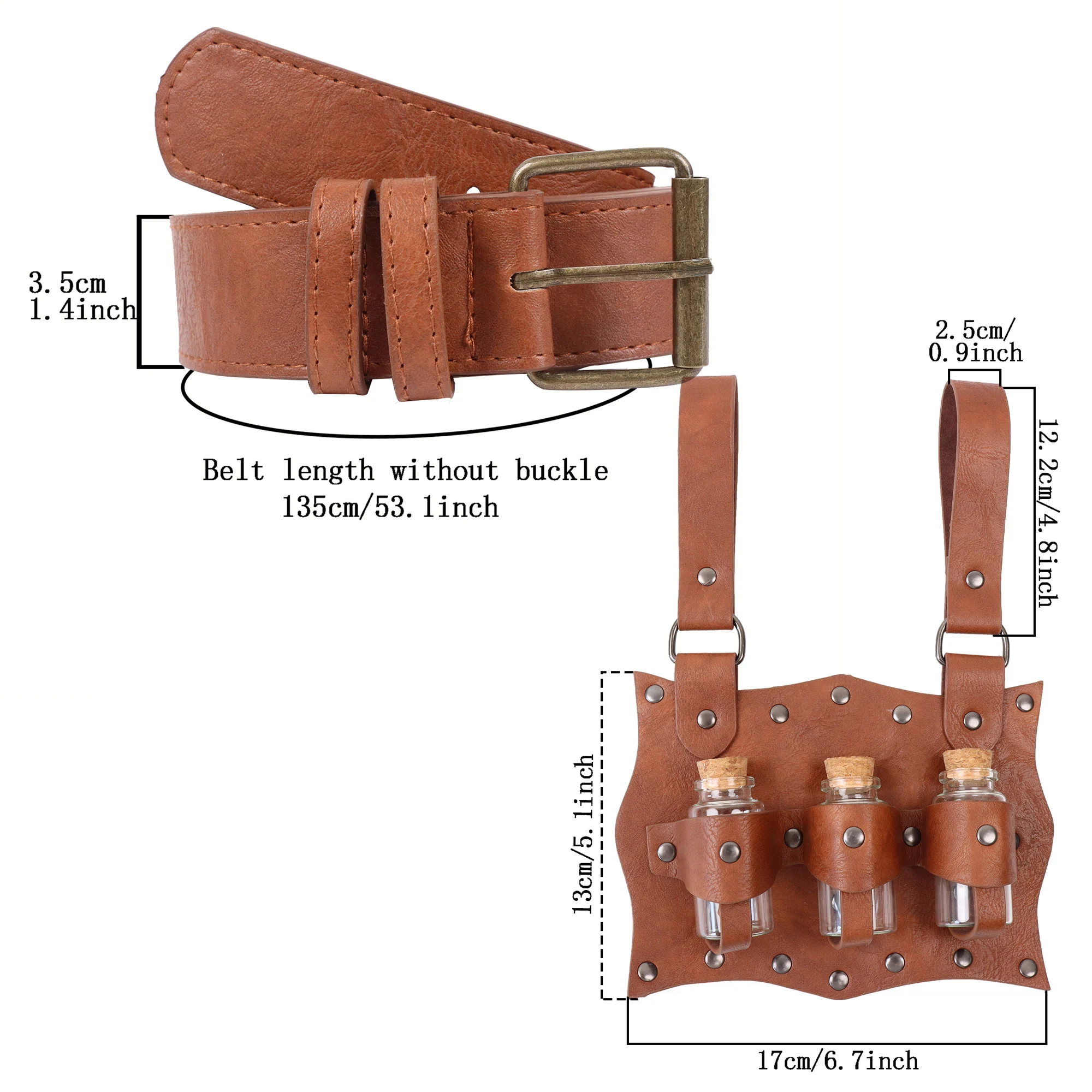 ヴィンテージコスプレ,中世のルネッサンス,スチームパンク,ベルト,ポーションボトルホルダー,ハロウィーンの魔女のアクセサリー