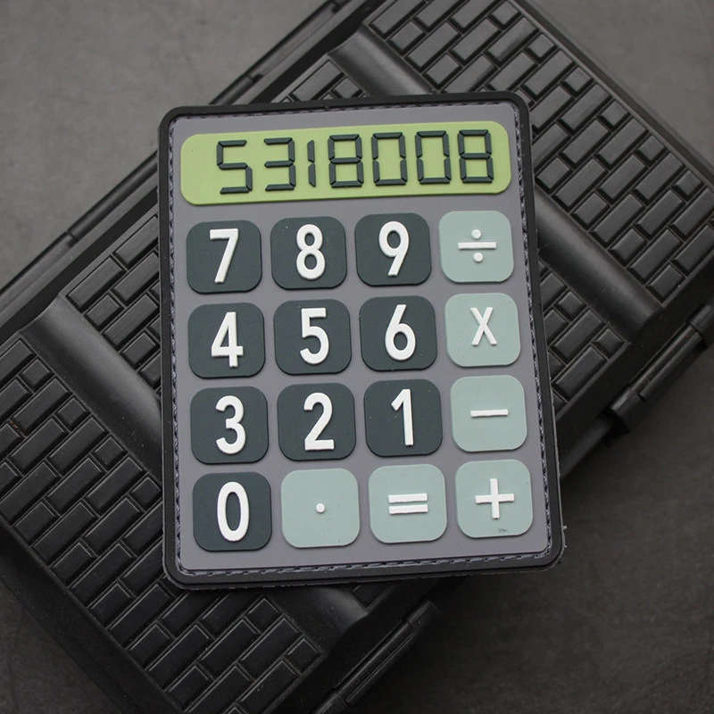 Calculator PVC Patch Tactical Armband Soft Rubber for Clothing Helmet Bag Decoration