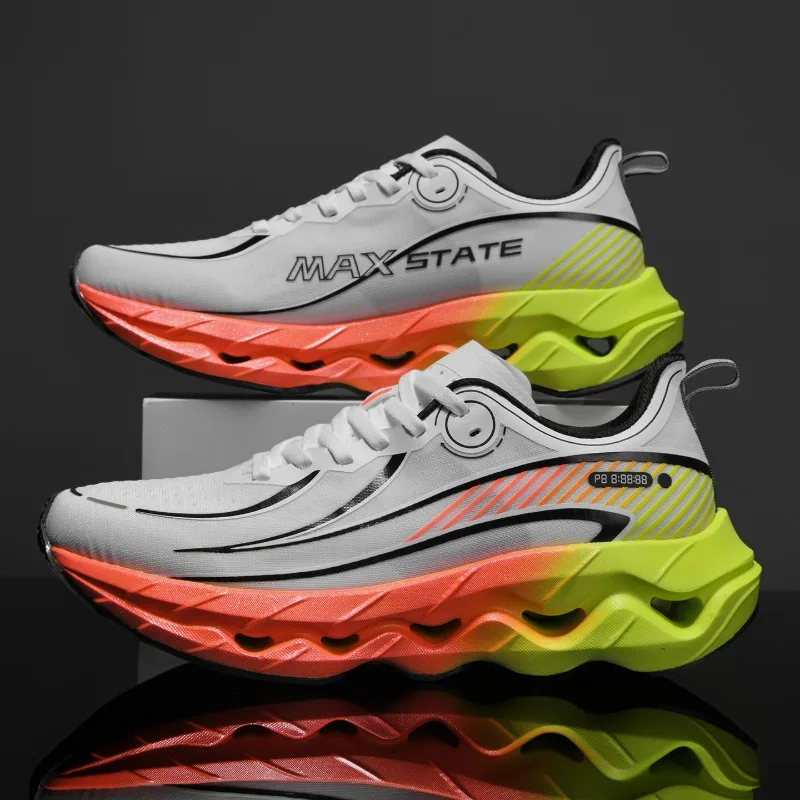 

New High-quality Elastic Sports Shoes Autumn Professional Racing Trend Cushioning Stable Running Shoes Sizes 36-44 Men Women