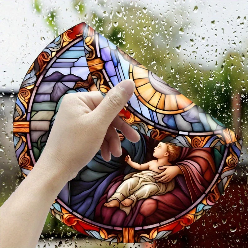 Window Glass Electrostatic Stickers Static Cling Glass Sticker The Virgin Mary of Jesus in Christianity Decorative Painting#27