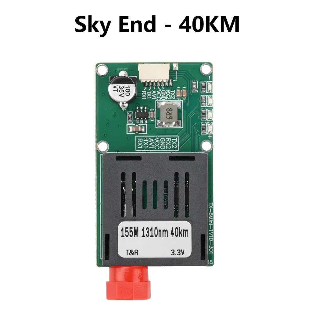 Sky/Earth TTL Optisches Transceiver-Modul DC 5,5-26V FC RX/TX/AV/VCC/GND-Schnittstelle für Drohnen TTL-zu-Glasfaser-Modul – Detail 16