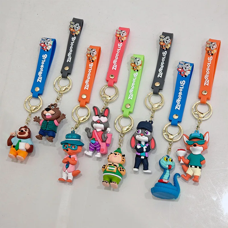 لطيف Zootopia المفاتيح شخصية كرتونية جودي نيك رئيس بوجو كيرينغ معلقة الأزواج حقيبة الديكور مهرجان هدية