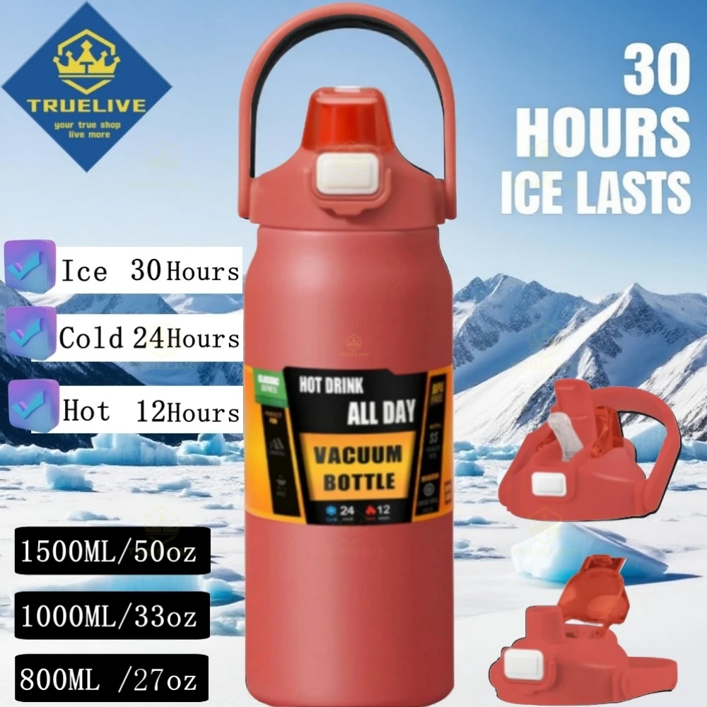 Stainless Steel Thermo 84oz Bottle 1.2/1.5/2.5Large Capacity Thermo Water Portable Vacuum Mug Thermos Insulated Cup Tumbler