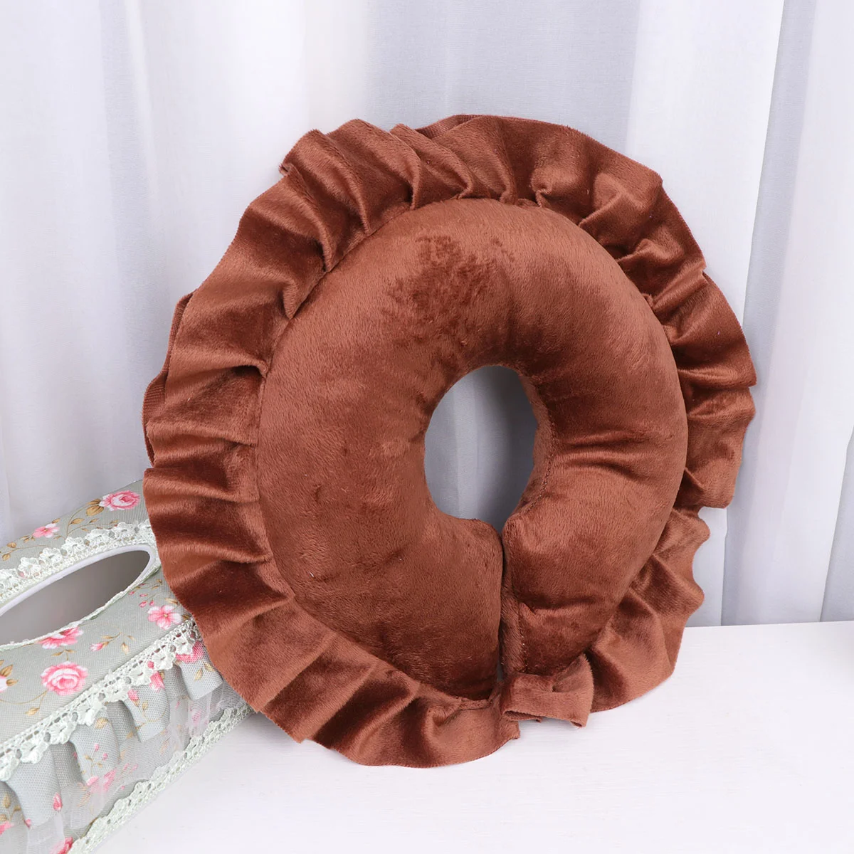 

1pc Salon U-Shaped Pillow Face Massage Sleeping Lying Hollow Pillow Head Cushion (Dark Coffee) face pillow