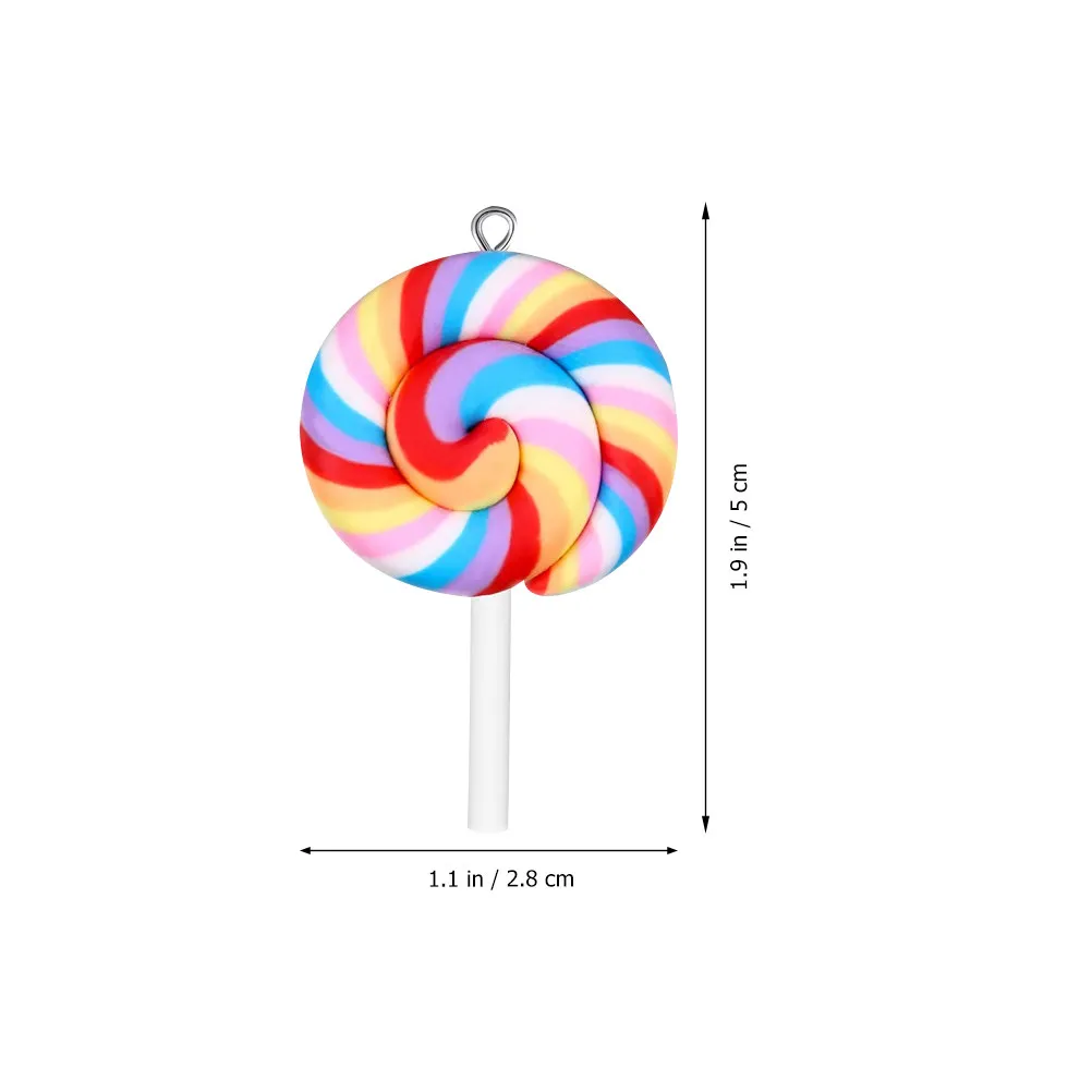 20 Pcs Candy Pendant Charm Cute Charms for Jewelry Making Clay Pendants Hanging Colorful Lollipops
