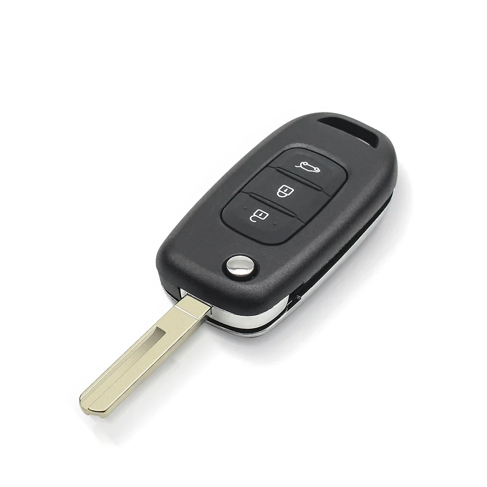 KEYYOU 2/3 botones Flip plegable funda para llave a distancia de coche Shell para Renault Dacia Logan Sandero Lodgy Dokker Duster 2016 hoja sin
