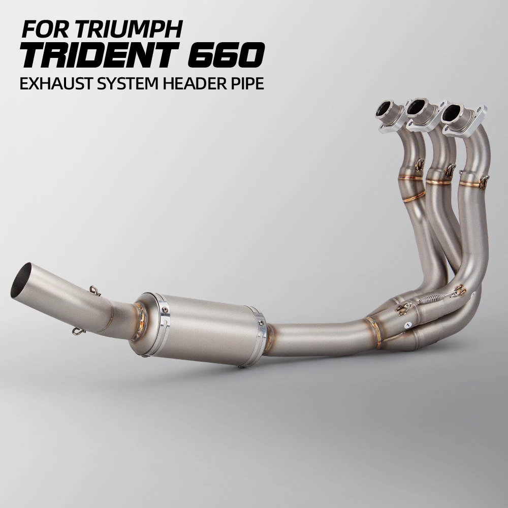 Motorcycle Exhaust Kit 51MM Interface Manifolds Headers Line Pipe For Triumph Daytona 660 Tiger Sport 660 Trident 660 2021-2026
