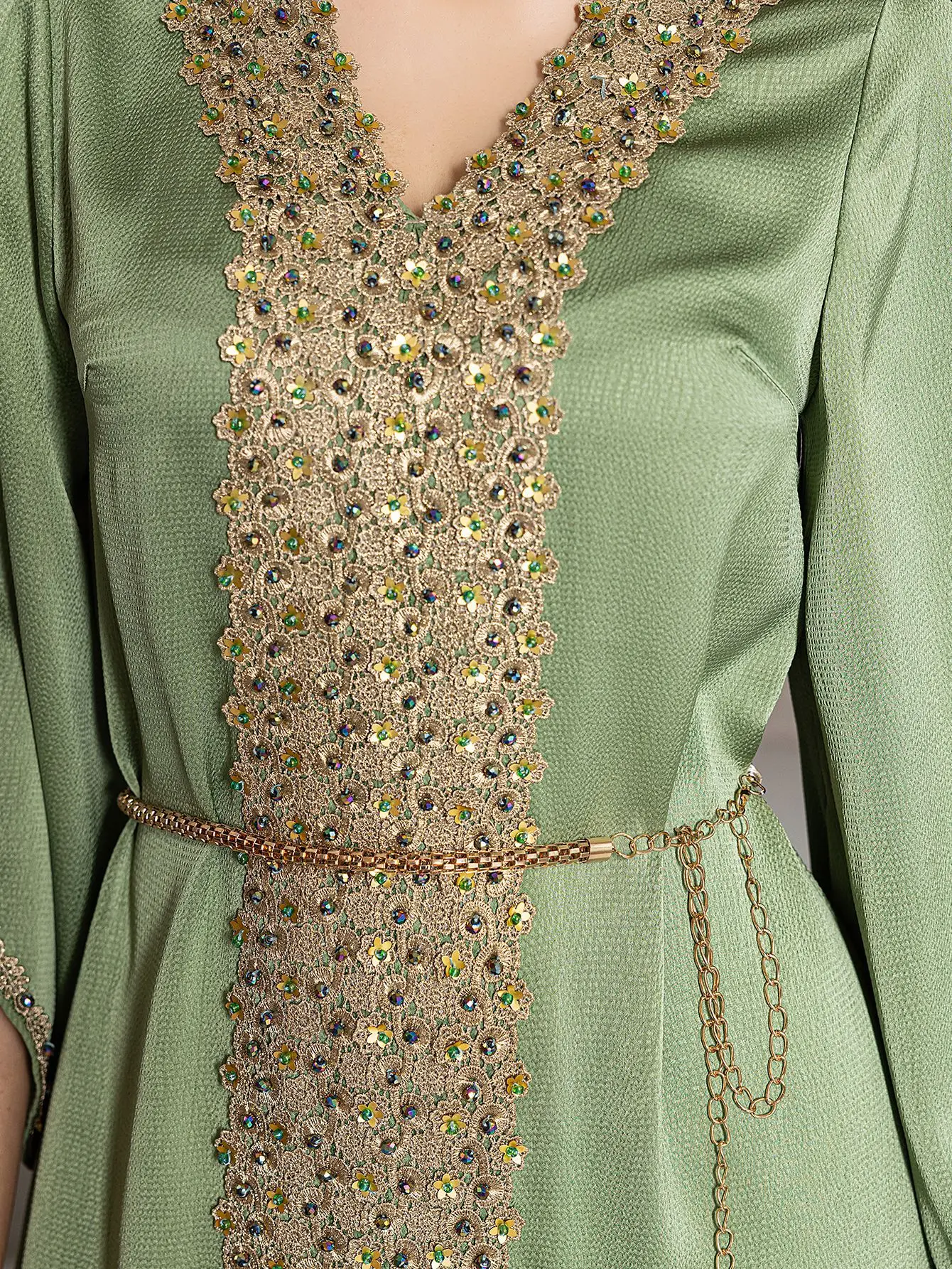 Abaya Jalabiya 2025 Eid Dress Women Muslim Beading Diamond Party Dress Lace Long Dresses  Vestidos Largos Arab Long Robe Morocco