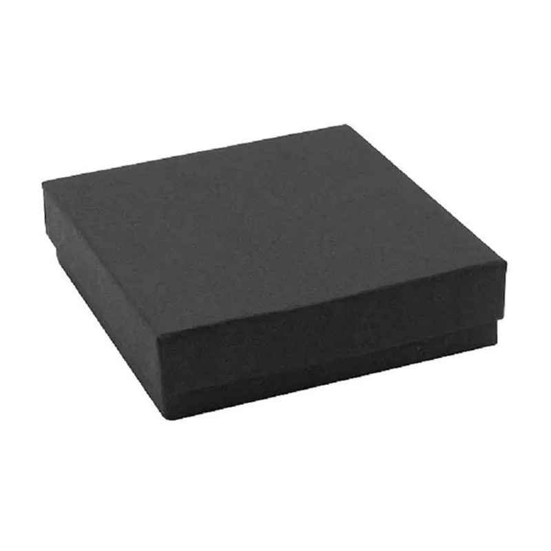 100 PCS Cotton Filled Matte Black Color Jewelry Gift and Retail Boxes 3.5 X 3.5 X 1 Inch Size