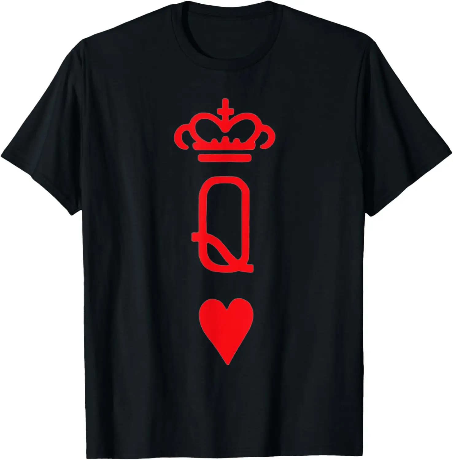 Playing Cards Top for Women & Girls Red Queen of Hearts T-Shirt Mens T Shirt Unisex Summer Streetwear Tops Ropa Hombre