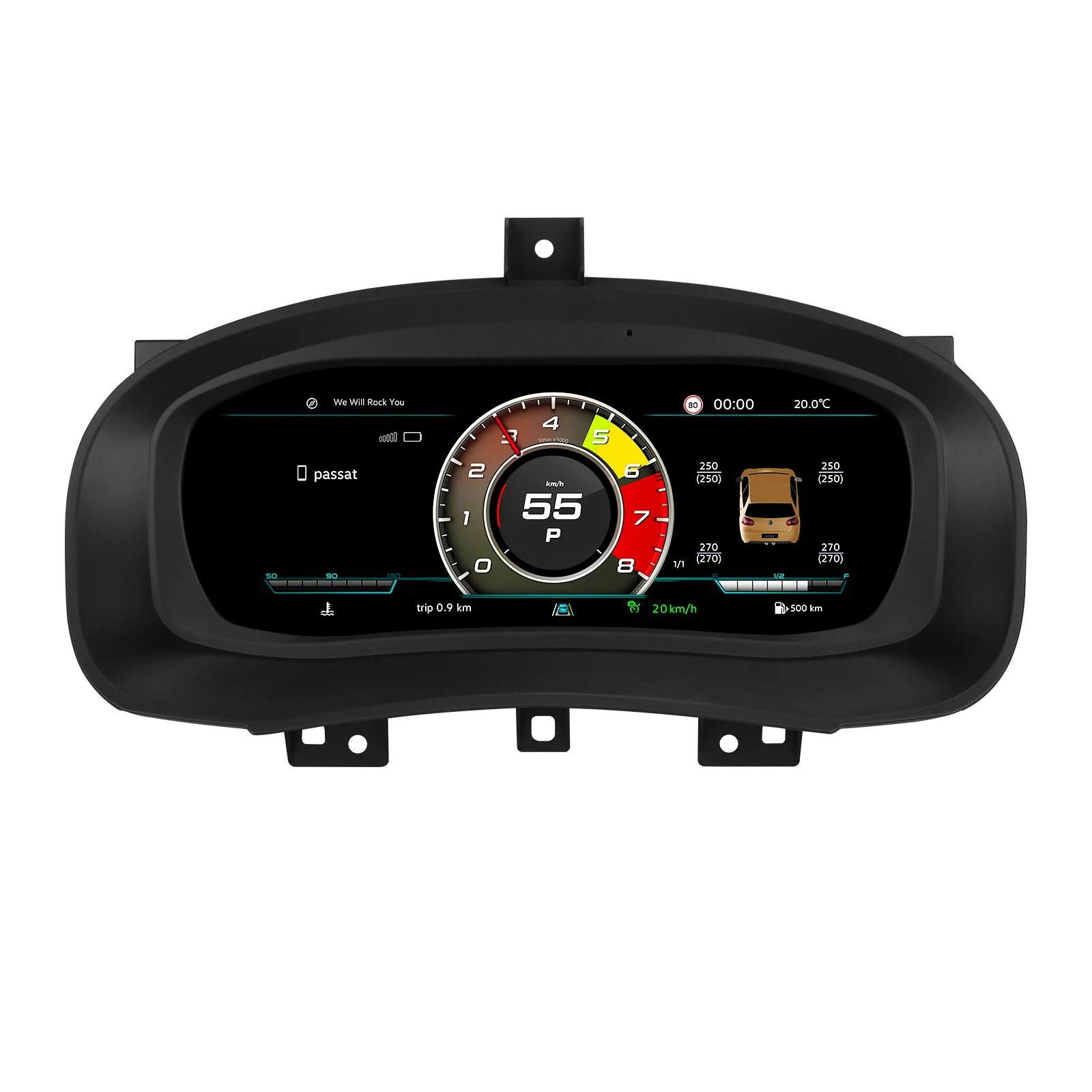 Hizpo 10,25 inch auto LCD digitale dashboardmeter voor Skoda Fabia MK2 2007-2014, ondersteunt HUD modificatie autoradio instrumentenpaneel cockpit cluster instrumentendisplay snelheidsmeter