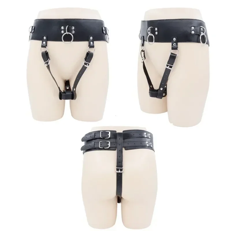 BDSM Leather AV Wand Vibrator Holder Harness Woman,Forced Orgasm Sex Suit Lingerie,Bondage Restraints,Chastity Belt,Adult Games