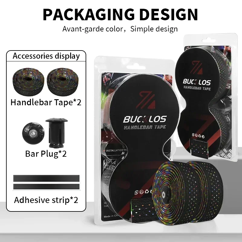 BUCKLOS Soft Bicycle Handlebar Tape Silicone EVA Road Bike Handle Bar Tape Cork Professional Handle Wrap Belt Bike Accessories