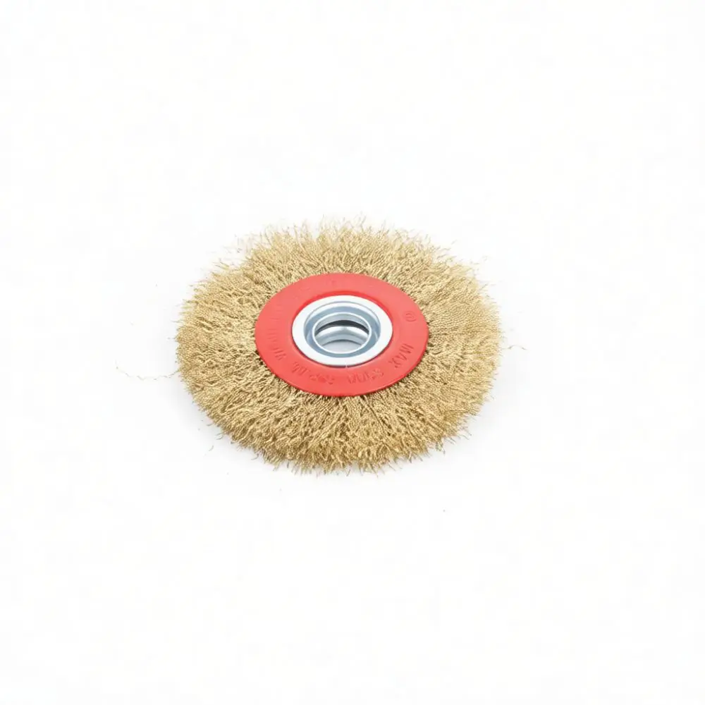 Rotary Tool Wire Wheel Brush For Metal Surface Restoration Copper Coated Steel Flat Disc Industrial Grinder Deburring Accessory